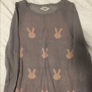 Grey long sleeve with bunny print